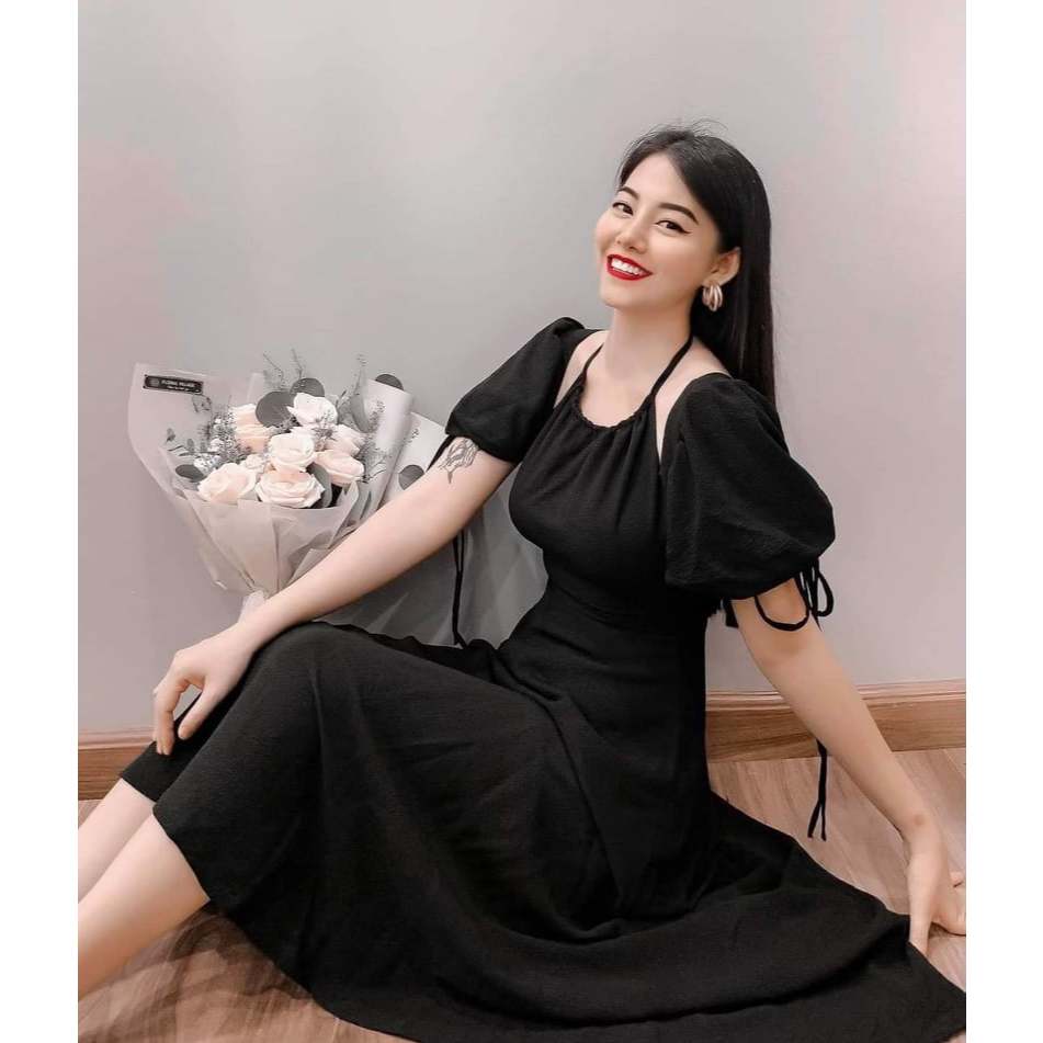 Pass MONA DRESS CÉCIL STUDIO เดรสปาดไหล่สีดํา ไซส์ S