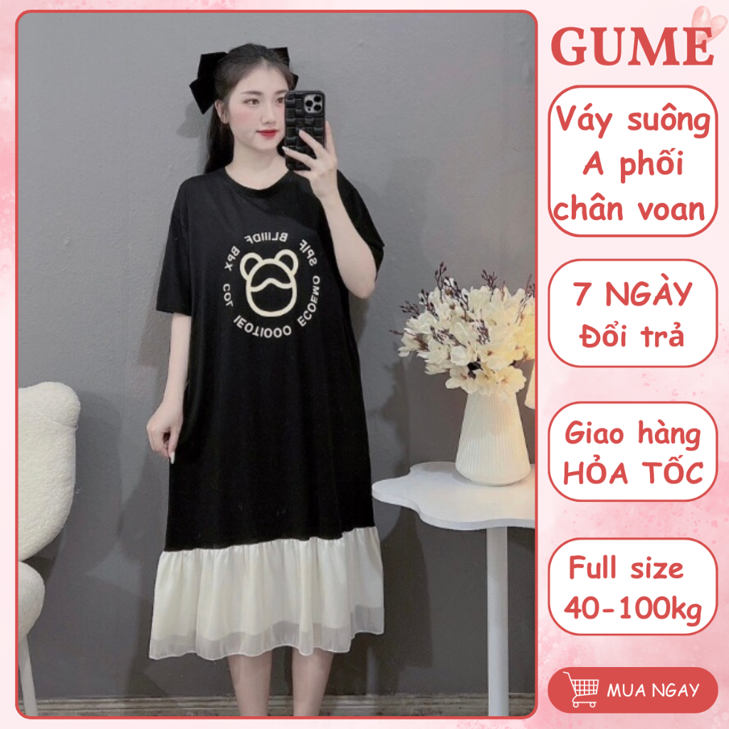 Gown Dress Gown Dress A-Line Summer Dress ทําจากผ้าฝ้ายพร้อมขาชีฟอง น่ารักและสง่างาม