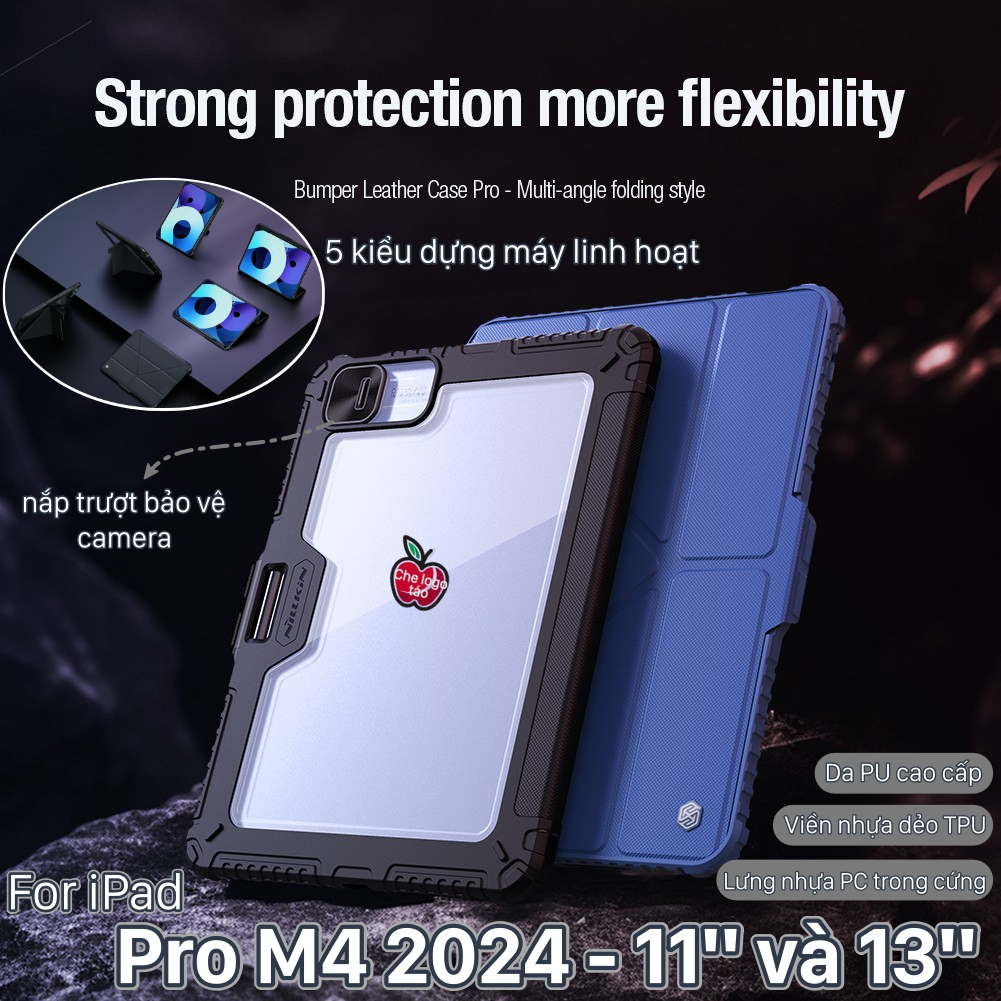 IPAD PRO 11 - 13 นิ้ว LEATHER CASE รุ่น M4 2024 - M5 2025 NILLKIN BUMPER PRO พับหลายมุม