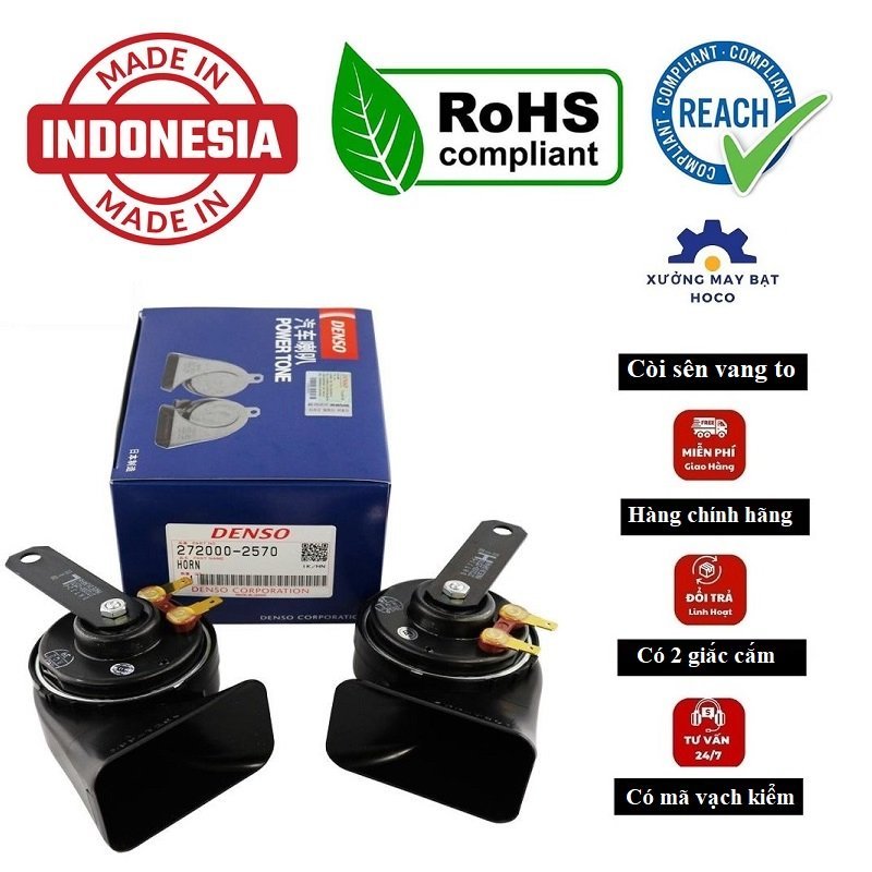 HAS Denso 12V แตรรถยนต์ เสียงดัง พร้อมแจ็คสําหรับรถยนต์นําเข้าจากอินโดนีเซีย