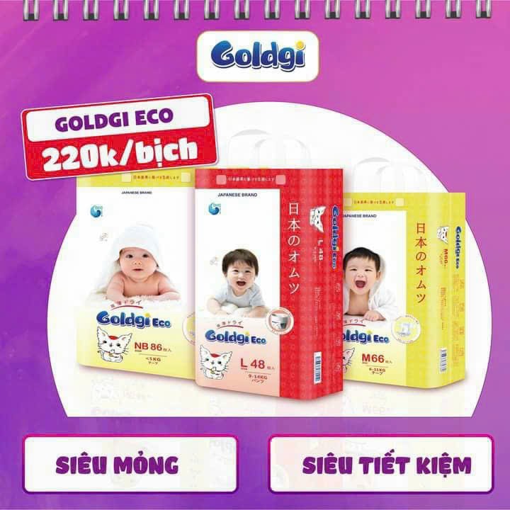 [HCM] ผ้าอ้อม/ผ้าอ้อม กางเกง GOLDGI Eco ของญี่ปุ่นสําหรับทารกทุกขนาด NB92/S84/M66/L48/XL44/XXL32