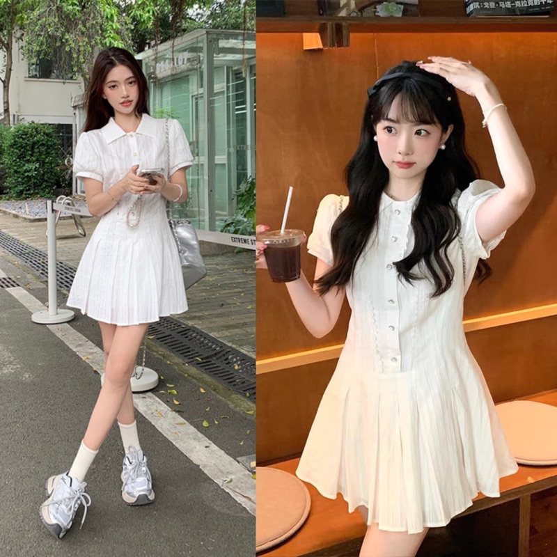 การควบคุมคุณภาพชุดเดรสลูกไม้ดิบปักลายพร้อมปกบัว2ชั้นและกางเกงสุดน่ารัก-เดรสสไตล์พี่ตุง