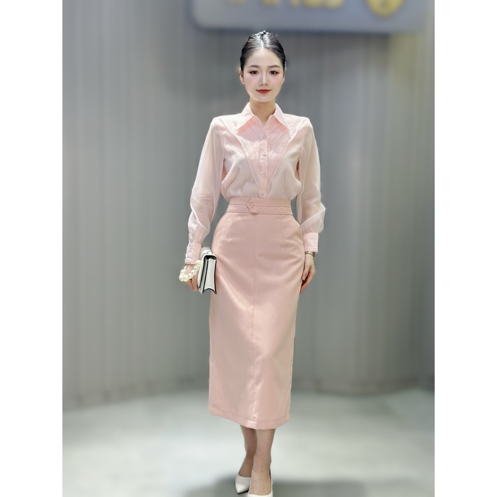 กระโปรงยาวสไตล์ A ทําจาก Tutsi คุณภาพสูงสุดหรู 14CDS2040AT