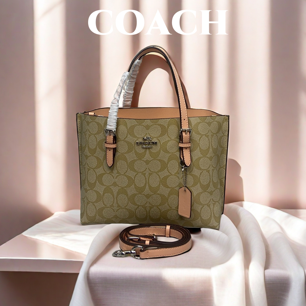 COACH ใหม่ [Mollie Tote 25] ทรัมเป็ตขนาด TOTE C4250