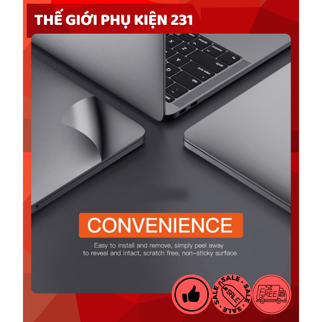 ZEELOT 6-IN-1 ชุดสติ๊กเกอร์ Macbook สําหรับ Macbook Air M4,M3,M2, Macbook Pro M1,M2, Macbook Pro 16 