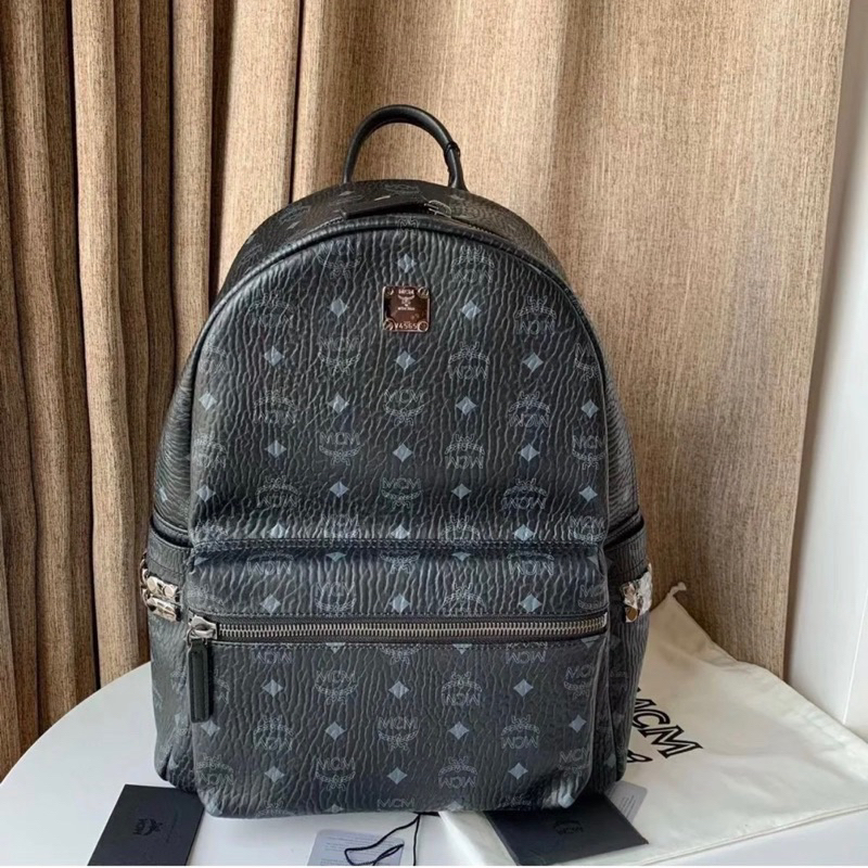 ️[คุณภาพสูง] - Mcm Backpack - Mcm Black Backpack Sz 40 Leather Lining Inside