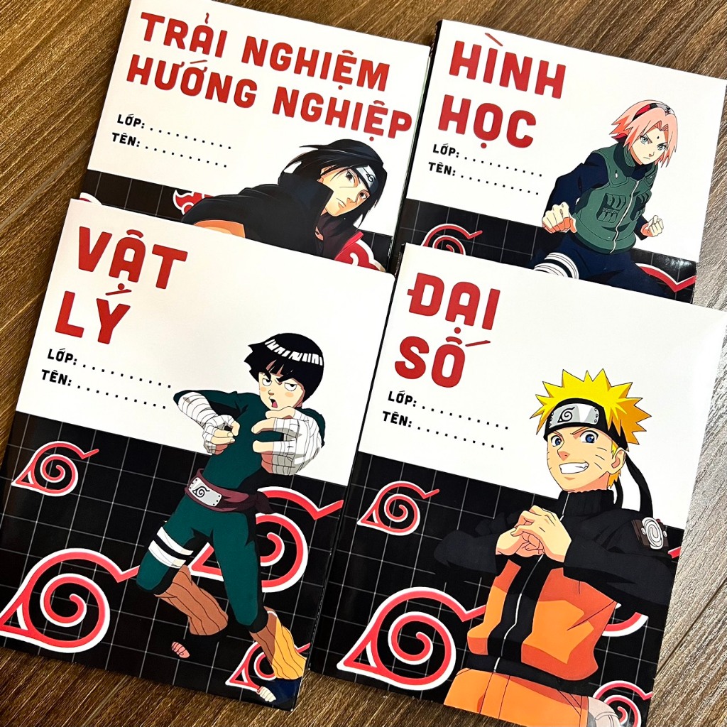 [SET] NARUTO ANIME NOTEBOOK PAPER - STUDY FUN (ITACHI, SASUKE, OBITO,...)