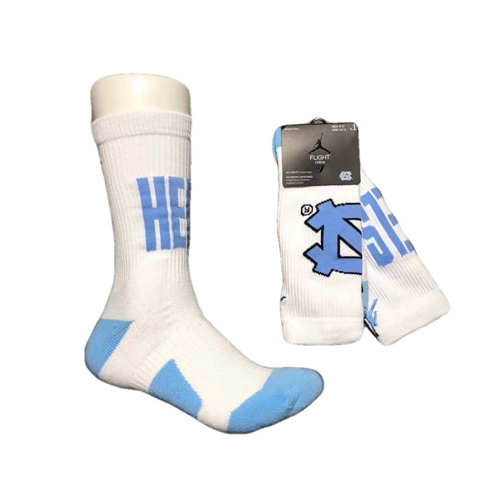 Nike Jordan NBA North Carolina University Tar Heels ถุงเท้าบาสเก็ตบอลสําหรับบุรุษและสตรีวัสดุคุณภาพส