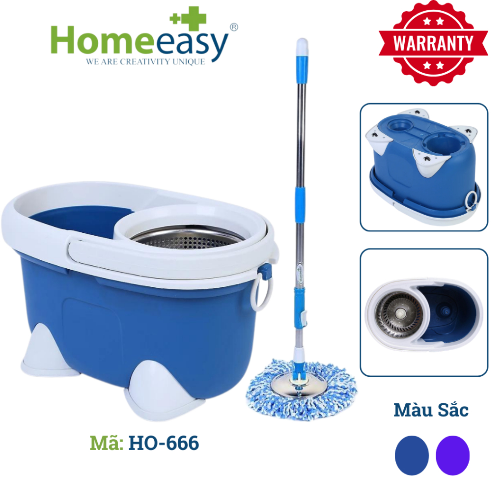 ชุดไม้ถูพื้นหมุนได้ 360 องศา - Homeeasy | พลาสติกคุณภาพสูง | HO-666