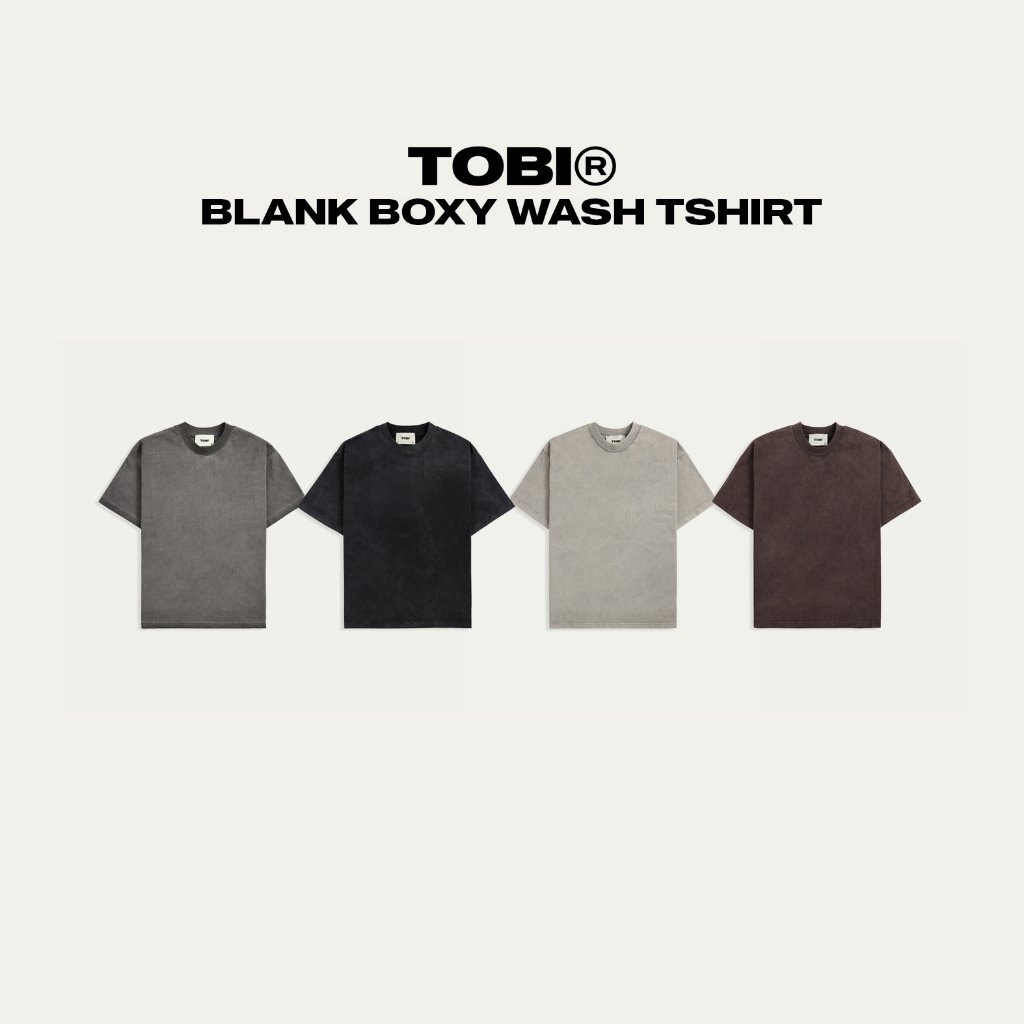 เสื้อยืด Tobi Boxy Plain Wash