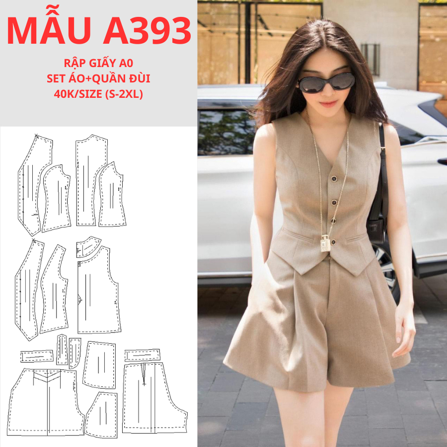 A0 แผ่นกระดาษ (ไม่มีผ้า) ชุดเสื้อกางเกง A393