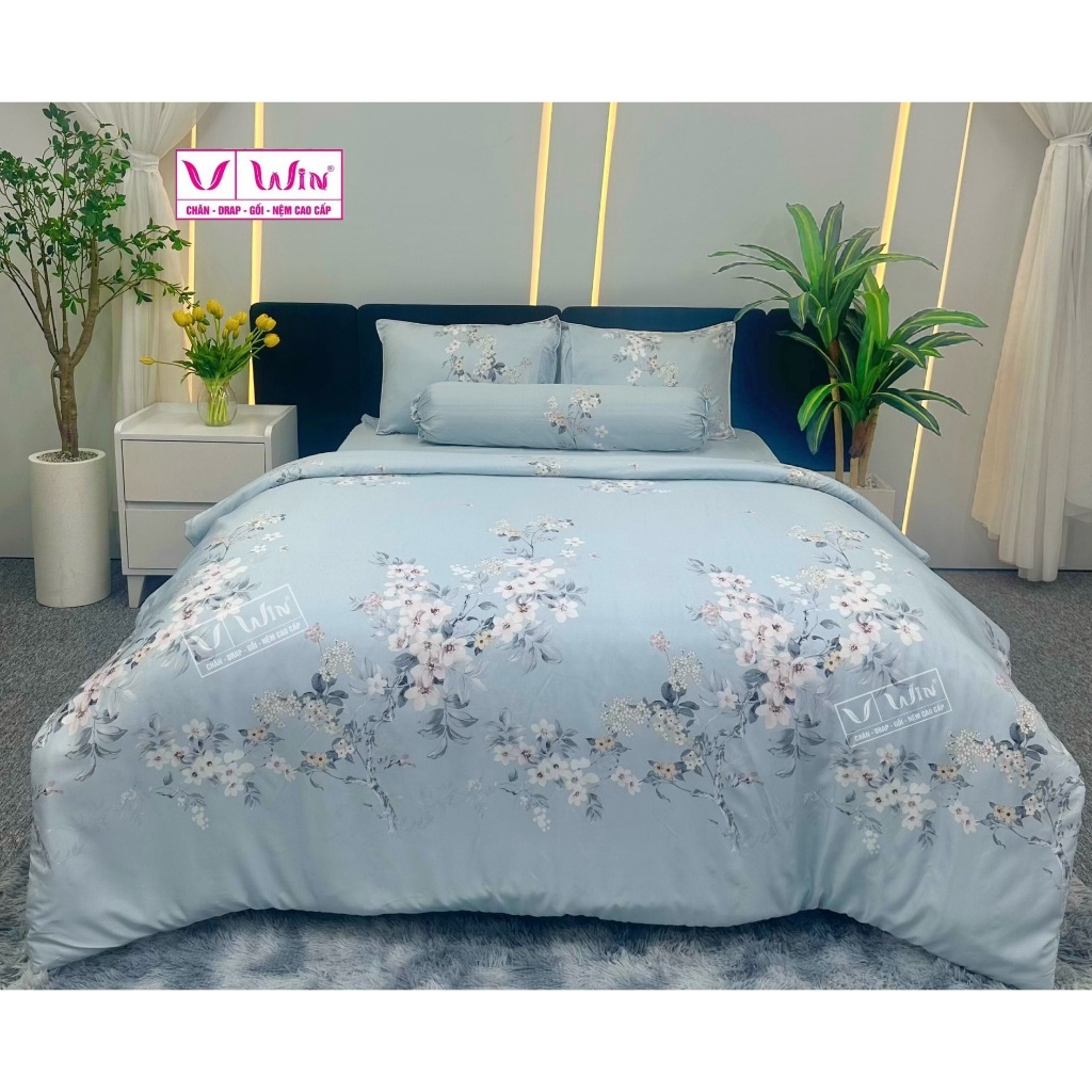 THANG LOI ของแท้ - ชุดผ้าปูที่นอน 5 ชิ้น พร้อม BLANKET Super Win DC29 ผ้าไหมพรีเมี่ยม Tencel