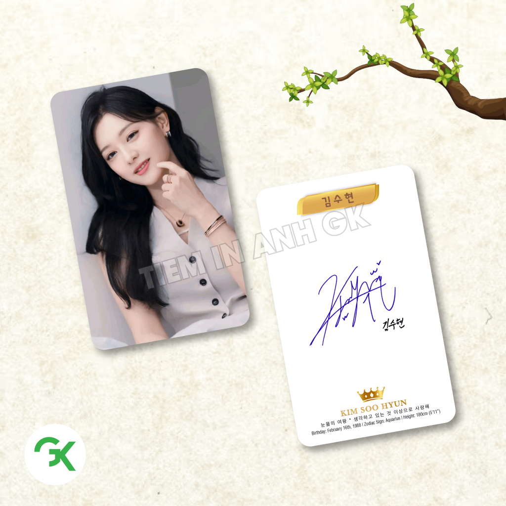 Photocard Kim Soo Hyun - Kim Ji Won - ราชินีน้ําตา - ขนาด 5.5x9cm