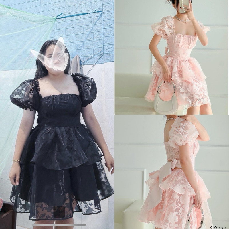 (ดํา-ชมพู-เหลือง) เดรสผู้หญิงไซส์ใหญ่ 50-90Kg น่ารัก เบา ทรงแฮ็ก คอนซีลเลอร์ - D121 - U Xinh Store