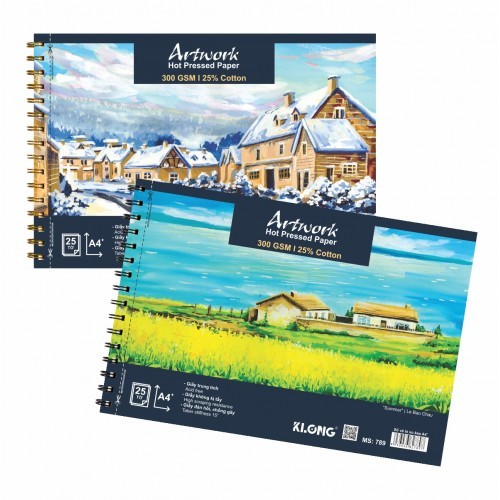 Xo Klong A4/A5 งานศิลปะระดับพรีเมียม หนังสือวาดภาพแบบกดร้อนพร้อมสปริงคู่ฉีกขาดหลายขนาดและรูปแบบความหลากหลาย 150GSM - 320GSM