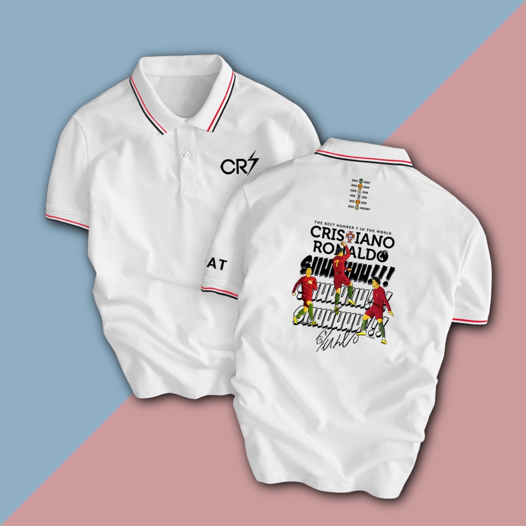 CR7 ซิว เสื้อโปโลผ้าจระเข้ไม่ระบายเท่-เสื้อโปโลชาย แทมสปอร์ต คอปกเปิด