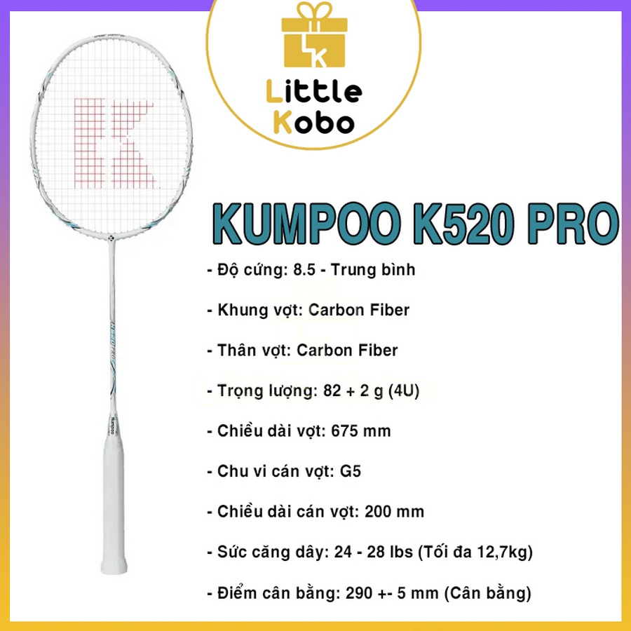 ไม้แบดมินตัน Kumpoo K520 Pro ของแท้คาร์บอนไฟเบอร์ 4U Fully Crafted