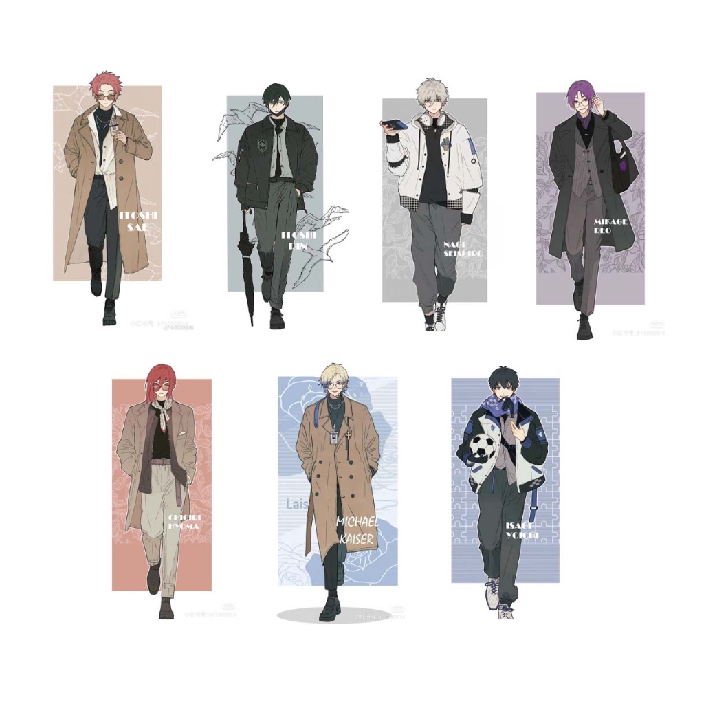 BlueLock ภาพถ่ายการ์ดเต็มตัวพร้อมตัวอักษร Itoshi Rin Itoshi Sae Michael Kaiser Magi Seishiro Isagi Y