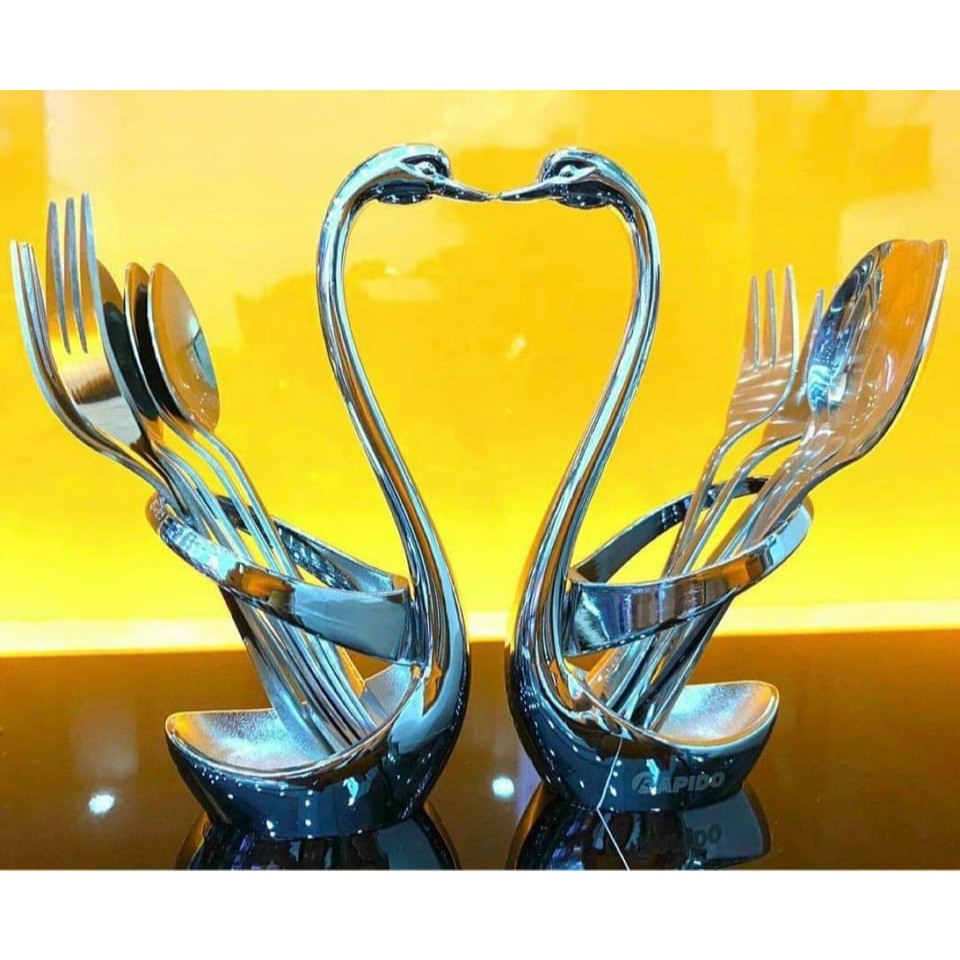 ชุดช้อนและส้อม Swan Rapido ชุดช้อนและส้อมสแตนเลส พร้อมตะกร้า Rapido CHICLIFEHOME Swan