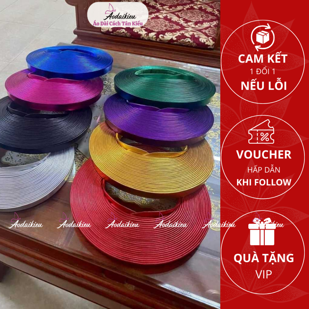 ผ้าโพกหัวเจ้าสาว Hau Dong, 25 ห่วง Solid Ao Dai, A46 Modern Kieu Ao Dai