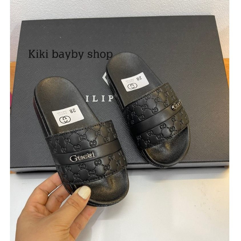 GU.CCI รองเท้าแตะเด็กสายหนัง นุ่ม สบาย