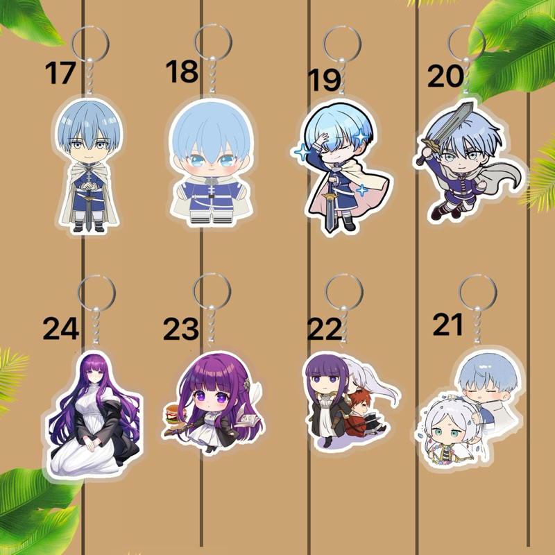 พวงกุญแจ Sousou no frieren 2 ชิ้นพลาสติกเคลือบที่แตกต่างกัน/ พวงกุญแจอนิเมะ Sousou no frieren