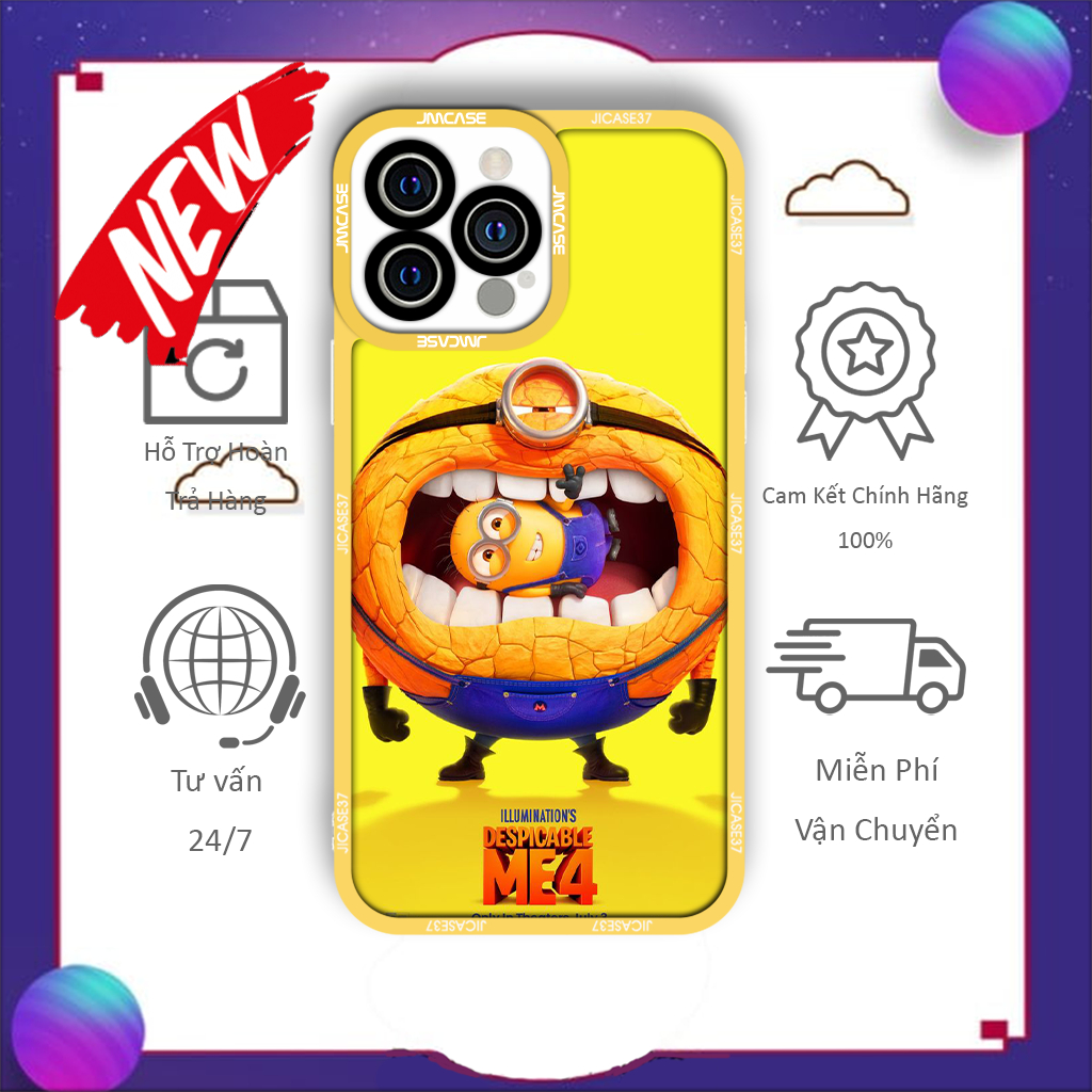 JM Case Minion เคส iphone ขอบสี่เหลี่ยมน่ารัก 6plus/6s/6splus/7/7plus/8/8plus/x/xs/11/12/pro/max/plu