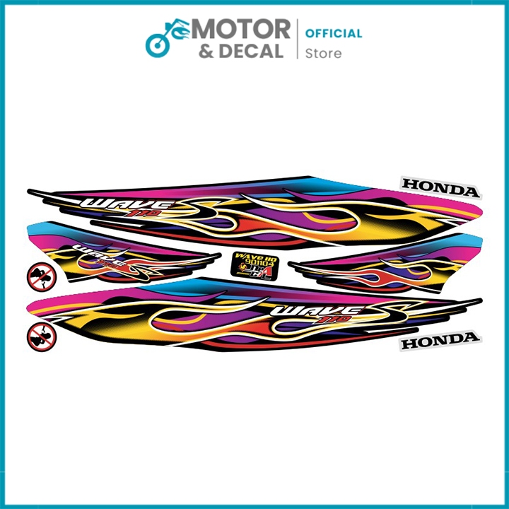 สติ๊กเกอร์ติดรถ Wave Alpha 110 รุ่น S - สติ๊กเกอร์ 3 ชั้น พรีเมี่ยม มีหลายสีให้เลือก - Motor & Decal