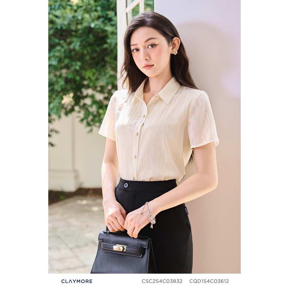 เสื้อคอปกเยอรมันแขนสั้นผู้หญิง - สายรัดหน้าอกสํานักงานหรูหรา CLAYMORE MS CSC2S4C03832