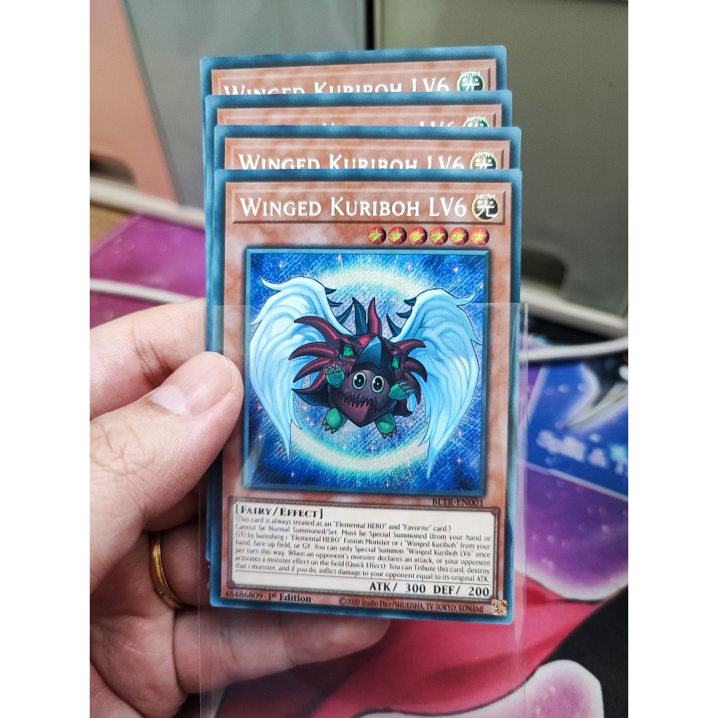 [Yugioh Funny Shop] การ์ด 1 ใบ Winged Kuriboh LV6 - BLTR-EN001 - Secret Rare 1st Edition