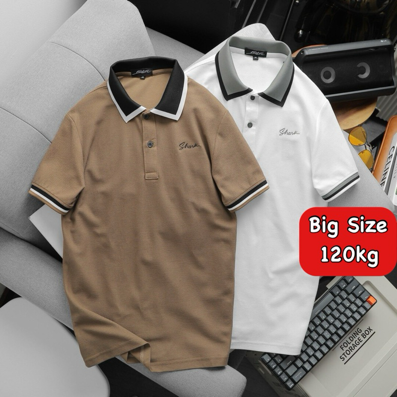 เสื้อโปโลผู้ชายแฟชั่น Shark ไซส์ใหญ่ PL023 S4M Fashion