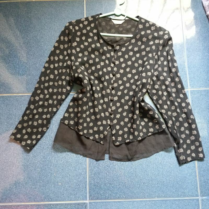 เสื้อวินเทจญี่ปุ่น P13 ผ้าชีฟองสวย มีซับใน ไซส์ L(N94cm D61cm) ใหม่ 99%