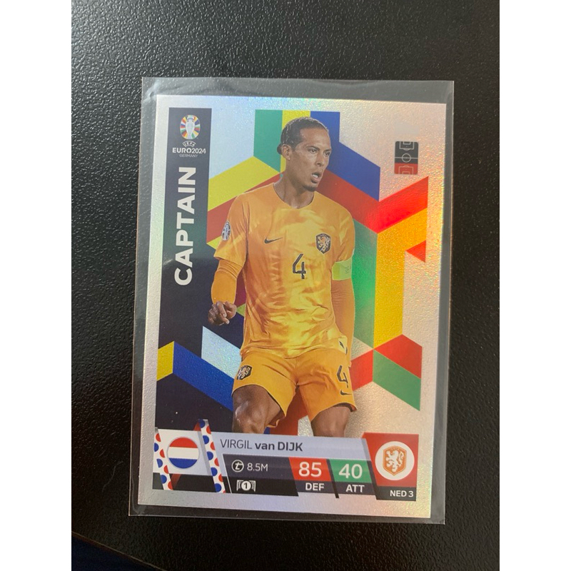 การ์ดฟุตบอล G637 Van Dijk เนเธอร์แลนด์ Captain Topps Match Attax Euro 2024