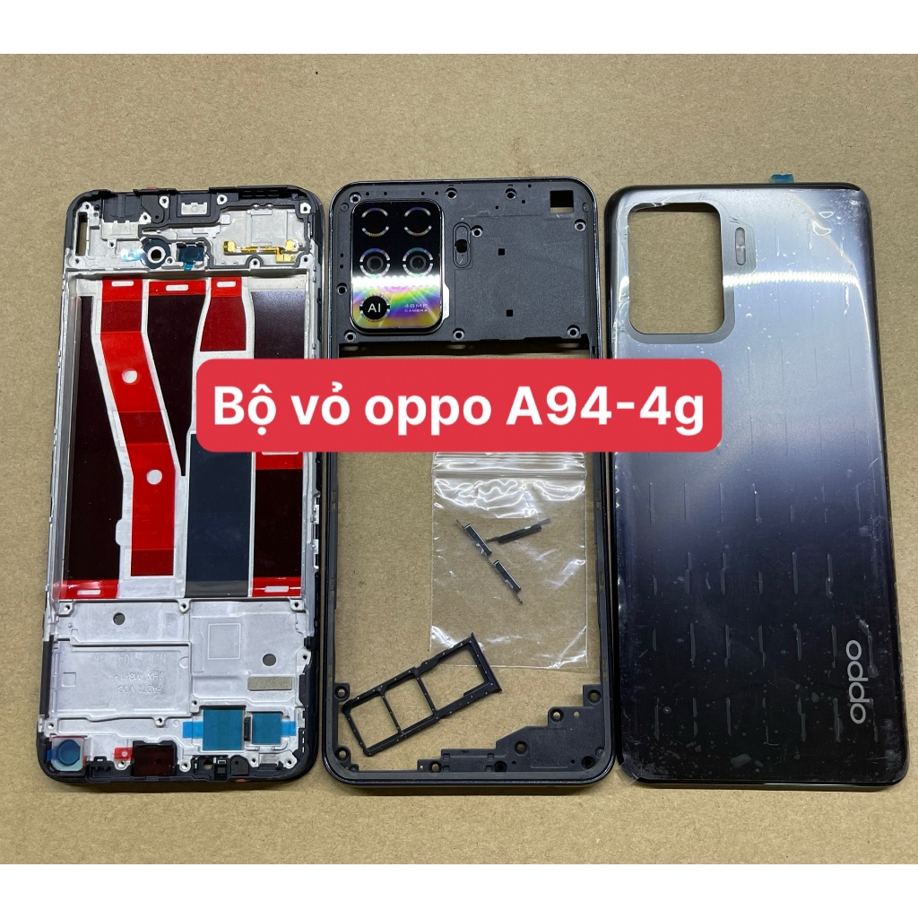 Oppo A94-4G/ เคส + โครงกระดูก + กระจกกล้อง + ปุ่มสําหรับ oppo A94-4G ประกอบสวยงาม