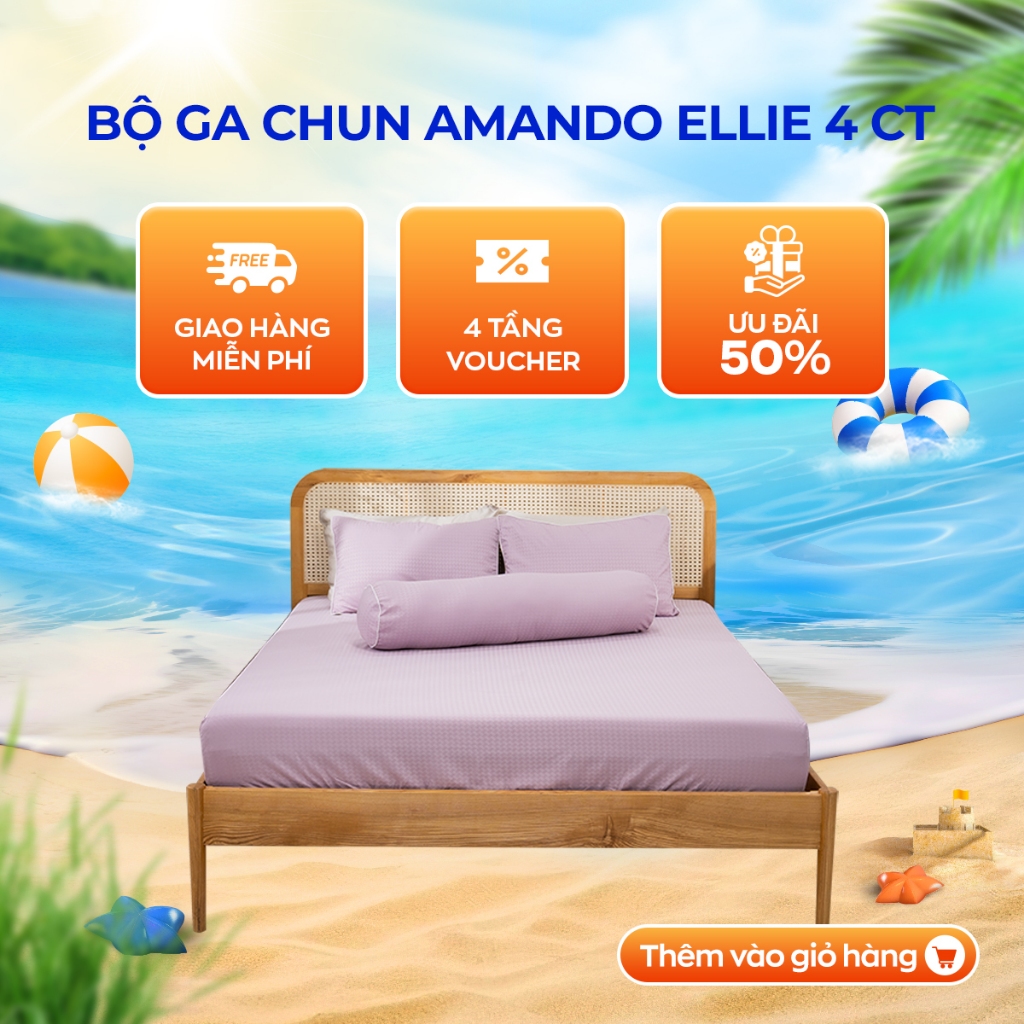 Amando Ellie 4CT ชุดแผ่นยางยืด นุ่มลื่น ระบายอากาศได้ดี ต่อต้านริ้วรอย
