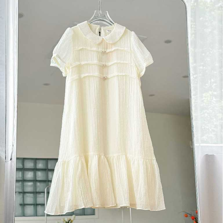 เมกินลา -ชุดคลุมท้องฤดูร้อนที่ออกแบบด้วยไหมพรมถักและคอระบายชุดคลุมท้องสํานักงานสําหรับสตรีมีครรภ์ออก