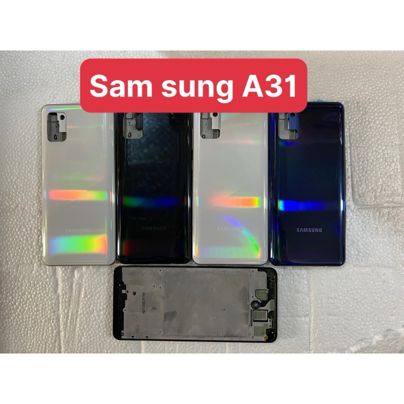 เคส Samsung A31 พร้อมแก้วสีส้ม พร้อมถาดซิม