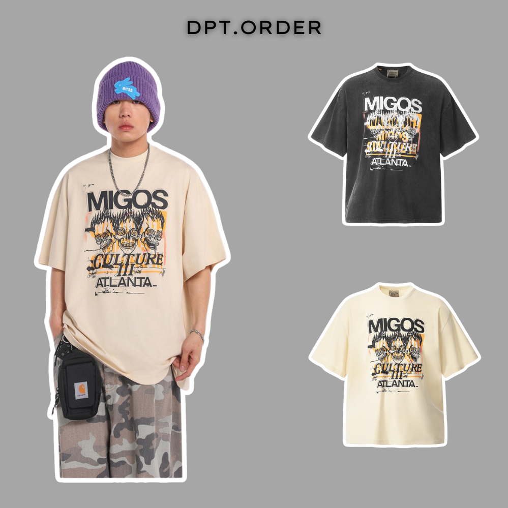 (คุณภาพสูง) เสื้อยืด Gallery Dept เสื้อยืด Migos CULTURE