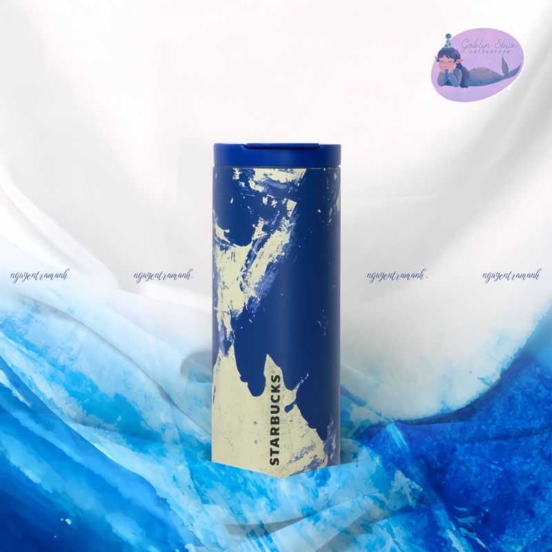 [ของแท้] STARBUCKS VIETNAM YAVIN NAVY BRUSH HEAT BOTTLE 473ML