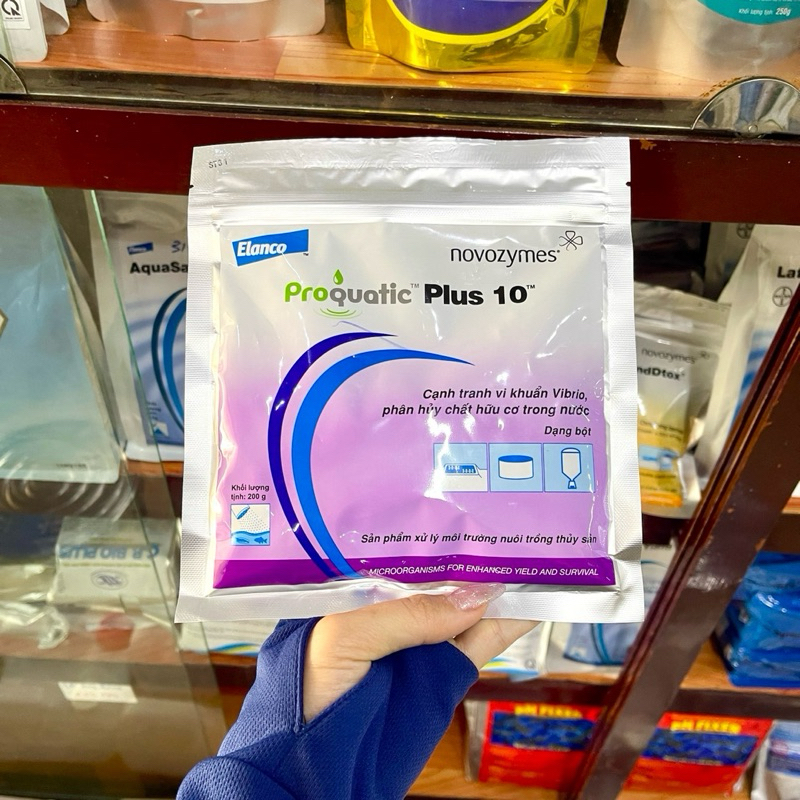 Proquatic Plus 10 (200g) ของแท้ ELANCO จุลินทรีย์ควบคุม Vibrio แบคทีเรีย น้ําสะอาดในเพาะเลี้ยงสัตว์น