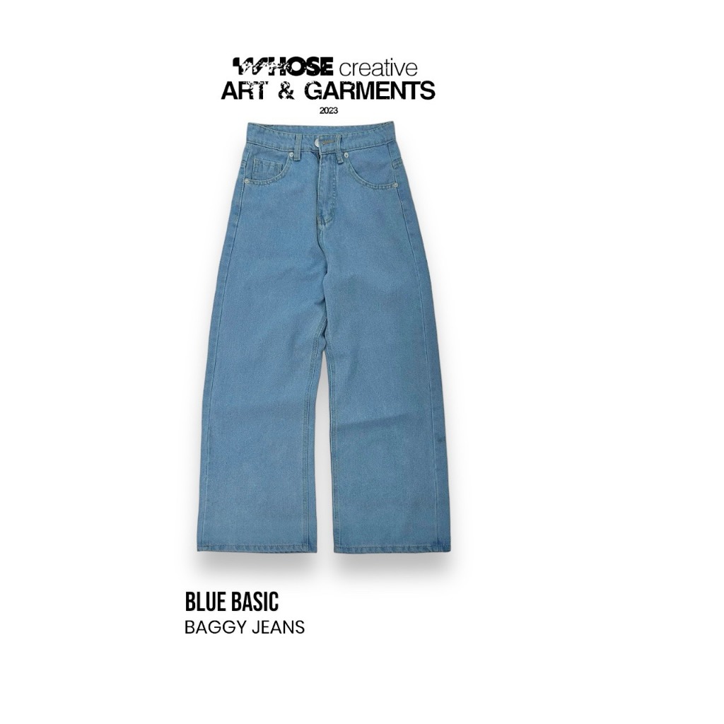 BLUE BASIC BAGGY JEANS - BAGGY JEANS 1672