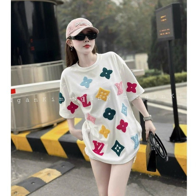 เสื้อยืดผู้หญิงผ้าฝ้ายยางสไตล์เกาหลี SANI M684