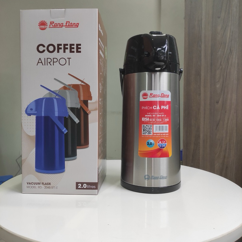 กระติกน้ําร้อนสแตนเลสสําหรับน้ําร้อน เก็บความร้อน 1Liter-2Liter-2.5Liter,Rang Dong พร้อมปั๊ม