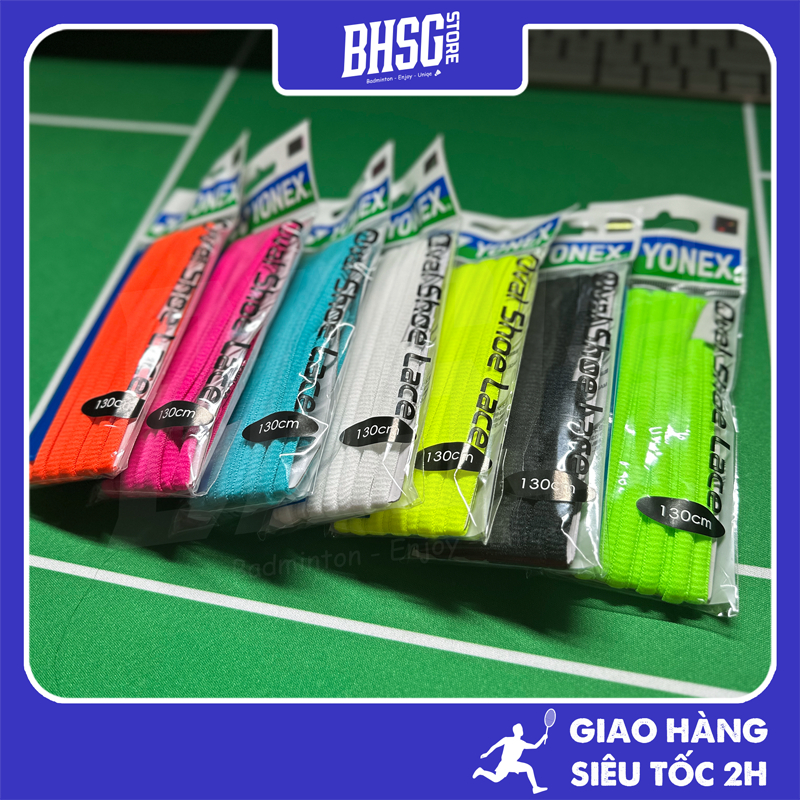 [1 แพ็ค - 2 สาย] เชือกผูกรองเท้าแบดมินตัน Yonex AC570 ของแท้ - ความยาวสาย 130cm