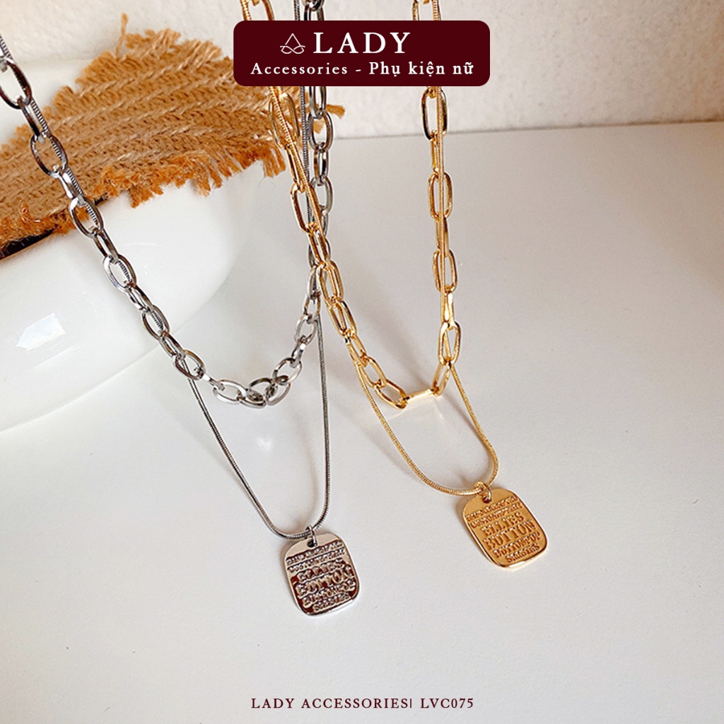 Lady Accessories สร้อยคอโซ่ส่วนบุคคล 2 ชั้นสไตล์เกาหลีสําหรับผู้ชายและผู้หญิง - LVC075