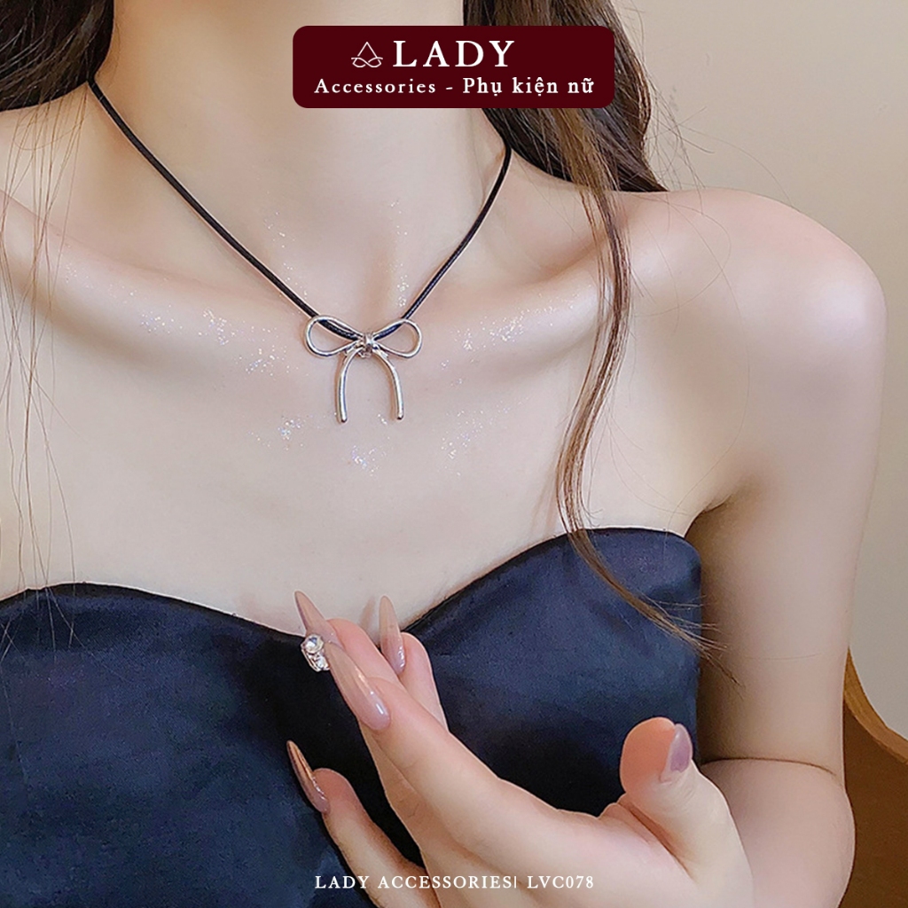 สร้อยคอโบว์ธรรมดาน่ารักสําหรับผู้หญิง Lady Accessories สร้อยคอโชคเกอร์สไตล์เกาหลี - LVC078