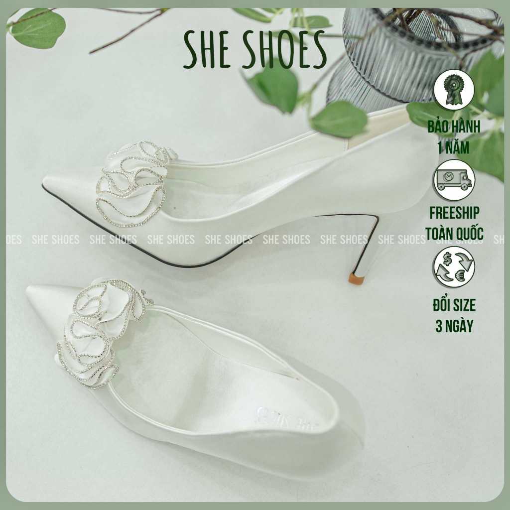 SATIN SILK WEDDING รองเท้าพร้อม TURNAROUND 8P - สินค้ามาใหม่- GC07061