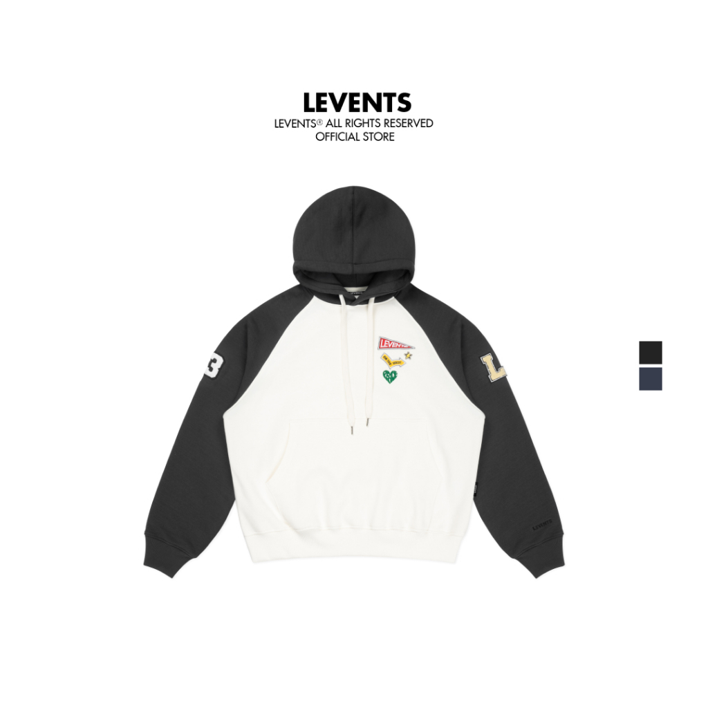 Boxy Hoodie 2.0 Levents สติ๊กเกอร์ Raglan ขนแกะผ้าฝ้าย Unisex