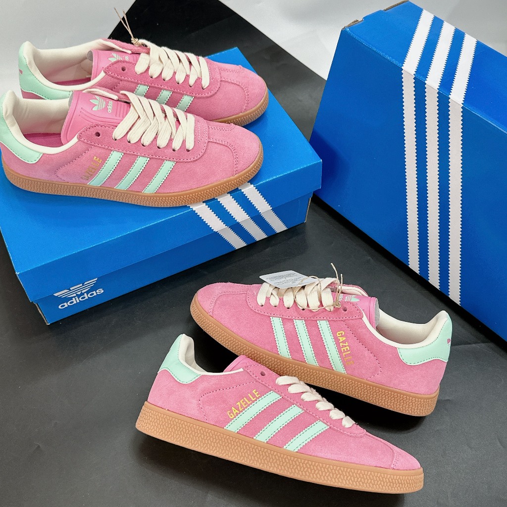 รองเท้าผ้าใบ Adidas Gazelle Bliss Clear Mint สีชมพู IH5015