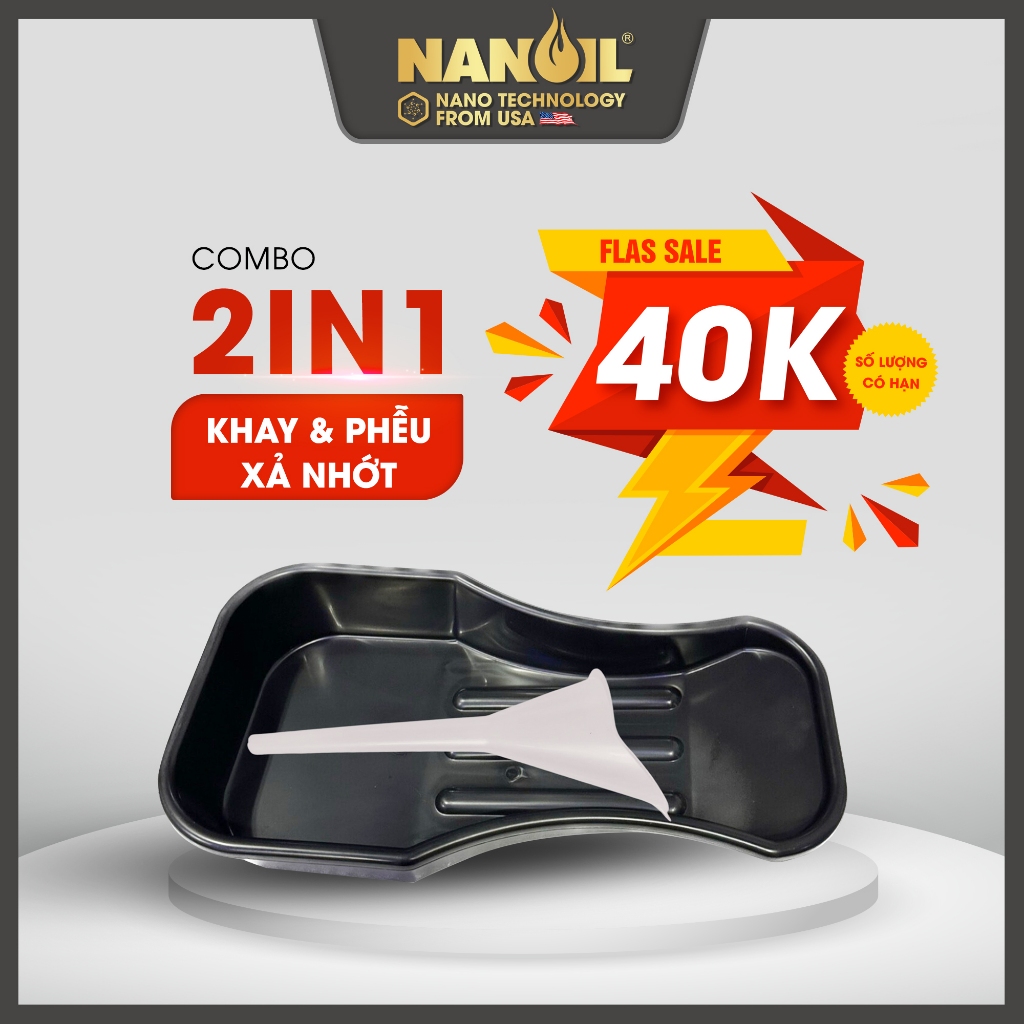 ถาดช่องทางเก็บน้ํามันสะดวก Combo ถ่ายน้ํามันเครื่องสําหรับรถมอเตอร์ไซค์ NANOIL USA